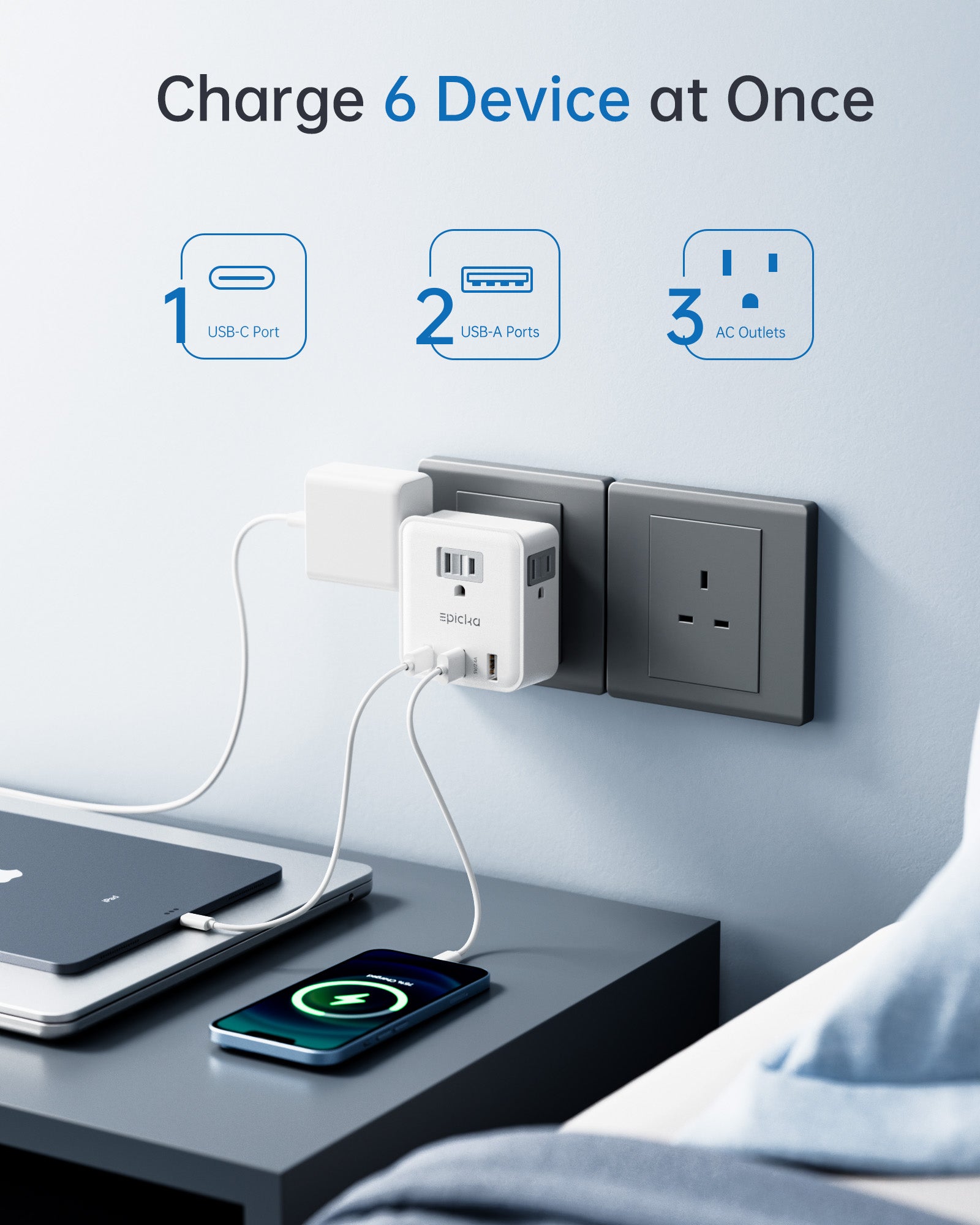 321 Einzelstecker-Reiseadapter