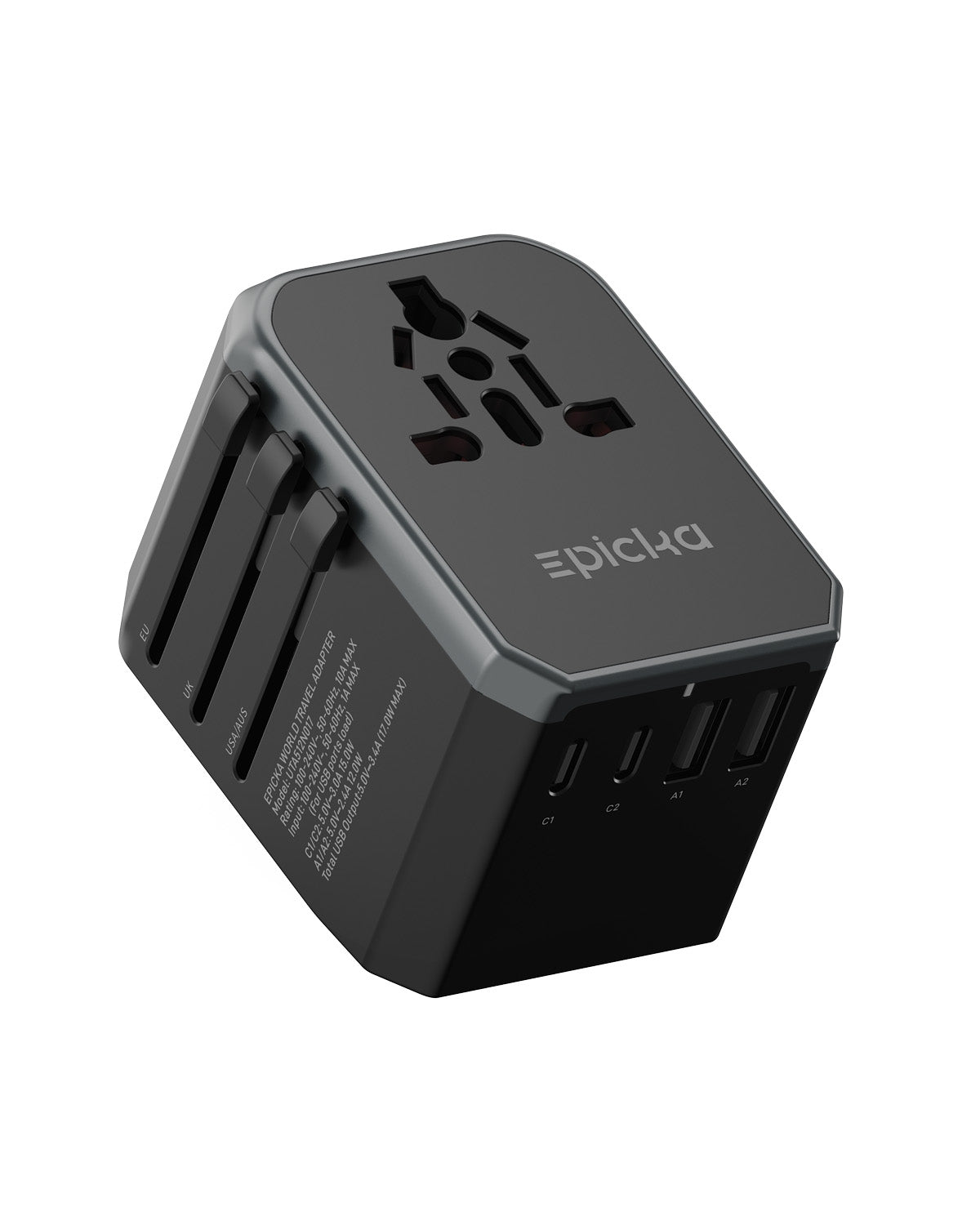 Epicka TA-104e Universal Travel Adapter (17W, 4-Ports)