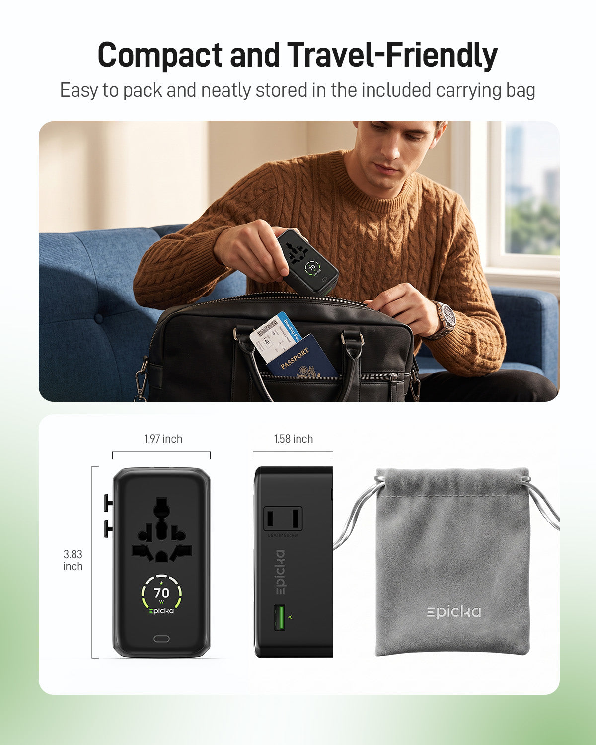 Epicka Pulse Ultra 70W Universal Travel Adapter (Pre-sale)