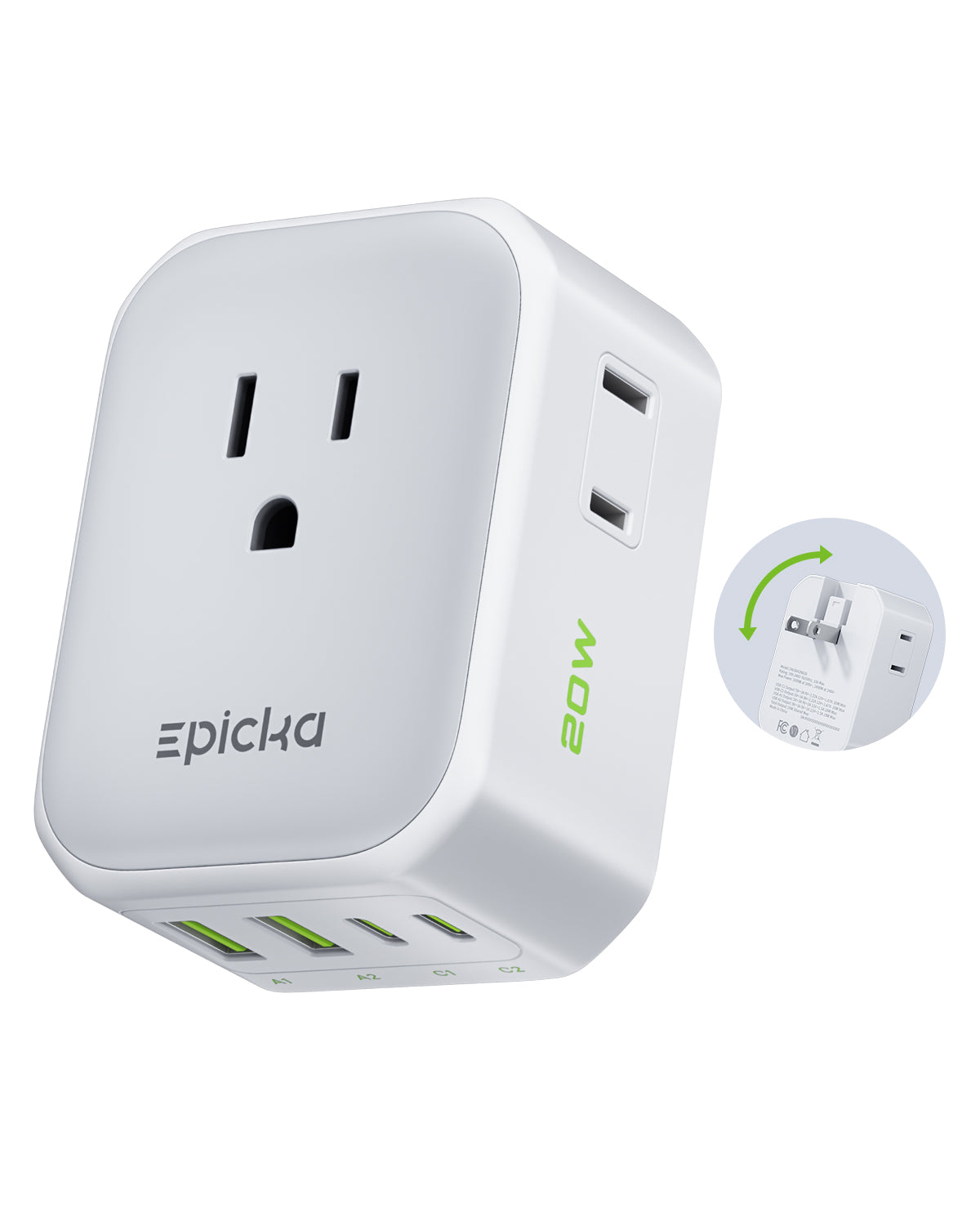 Hybrid 8-in-1 Abroad Travel Adapter with 20W Fast Charging