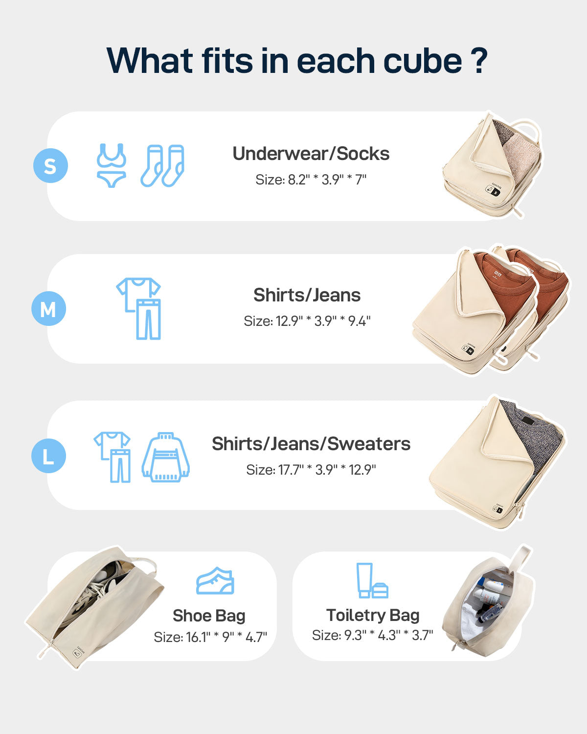 Nylon Compression Packing Cubes