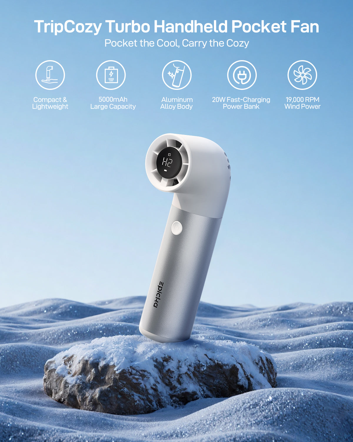 TripCozy Handheld Pocket Fan