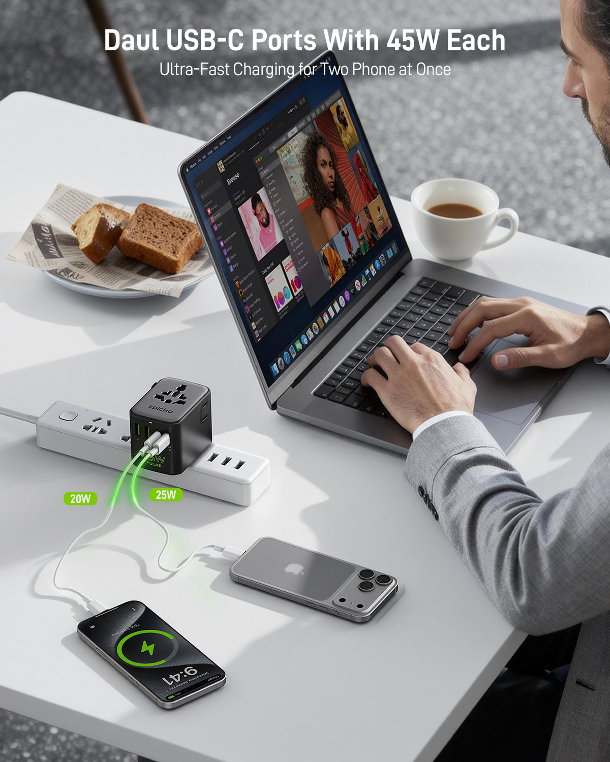 Pulse 45W Duo Universal Travel Adapter