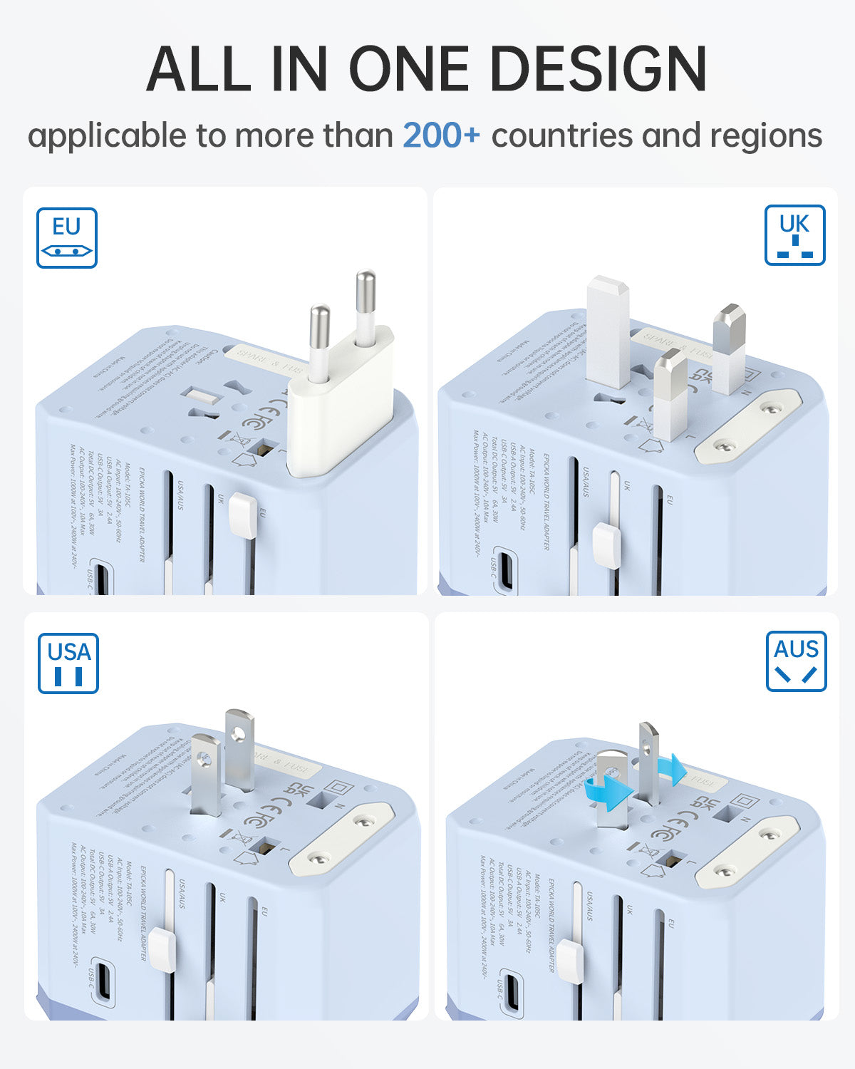 TA-105C Universal Travel Adapter (10A)