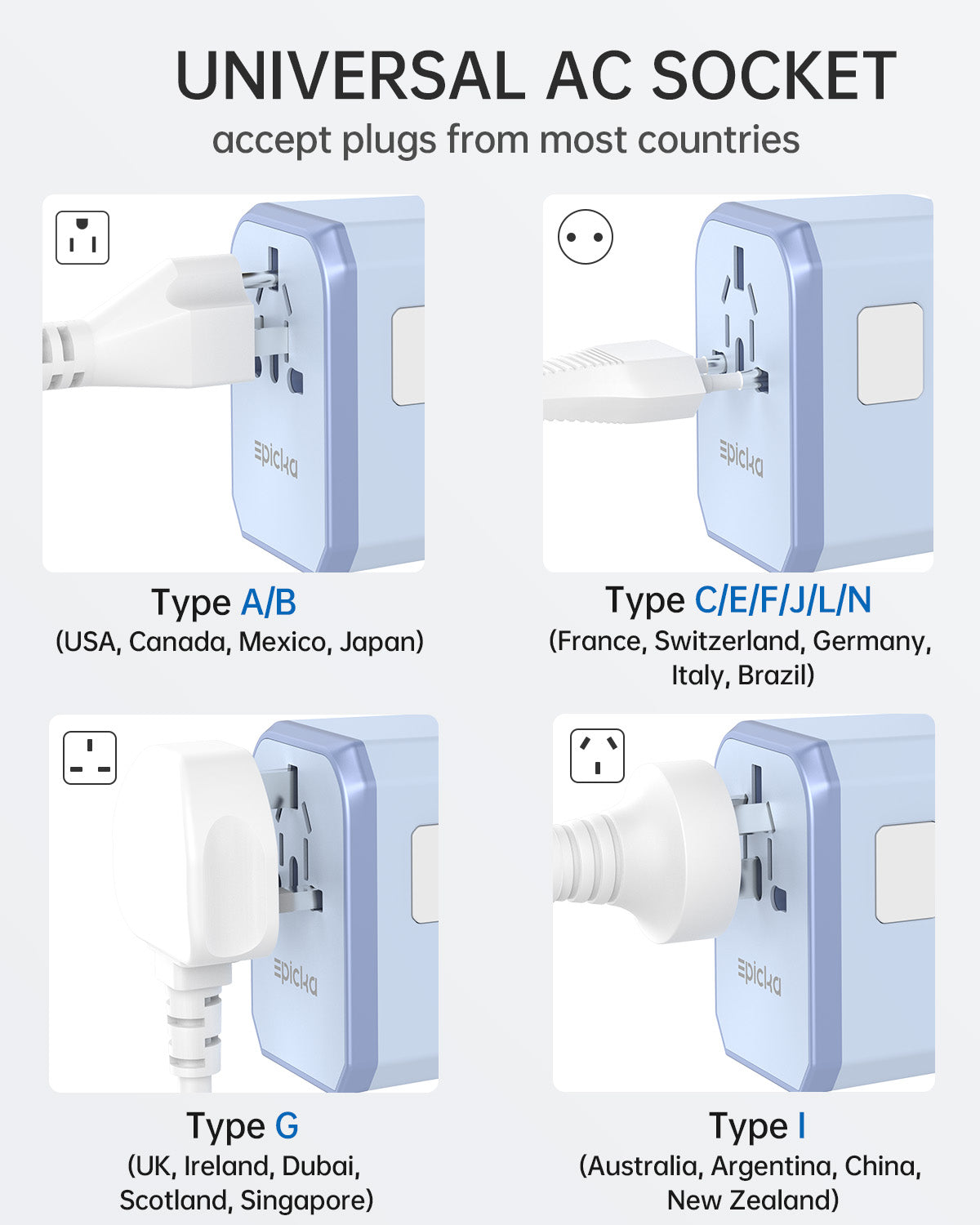 TA-105C Universal Travel Adapter (10A)