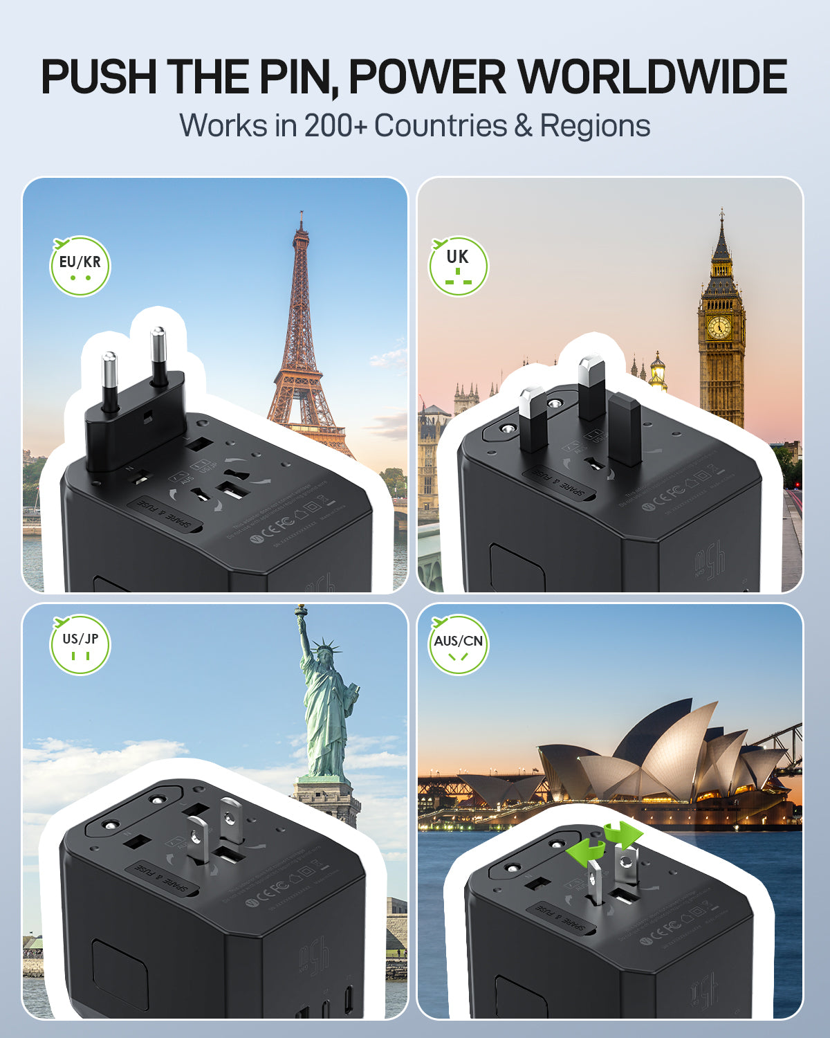 TA-105S GaN 45W Fast Charging Universal Travel Adapter