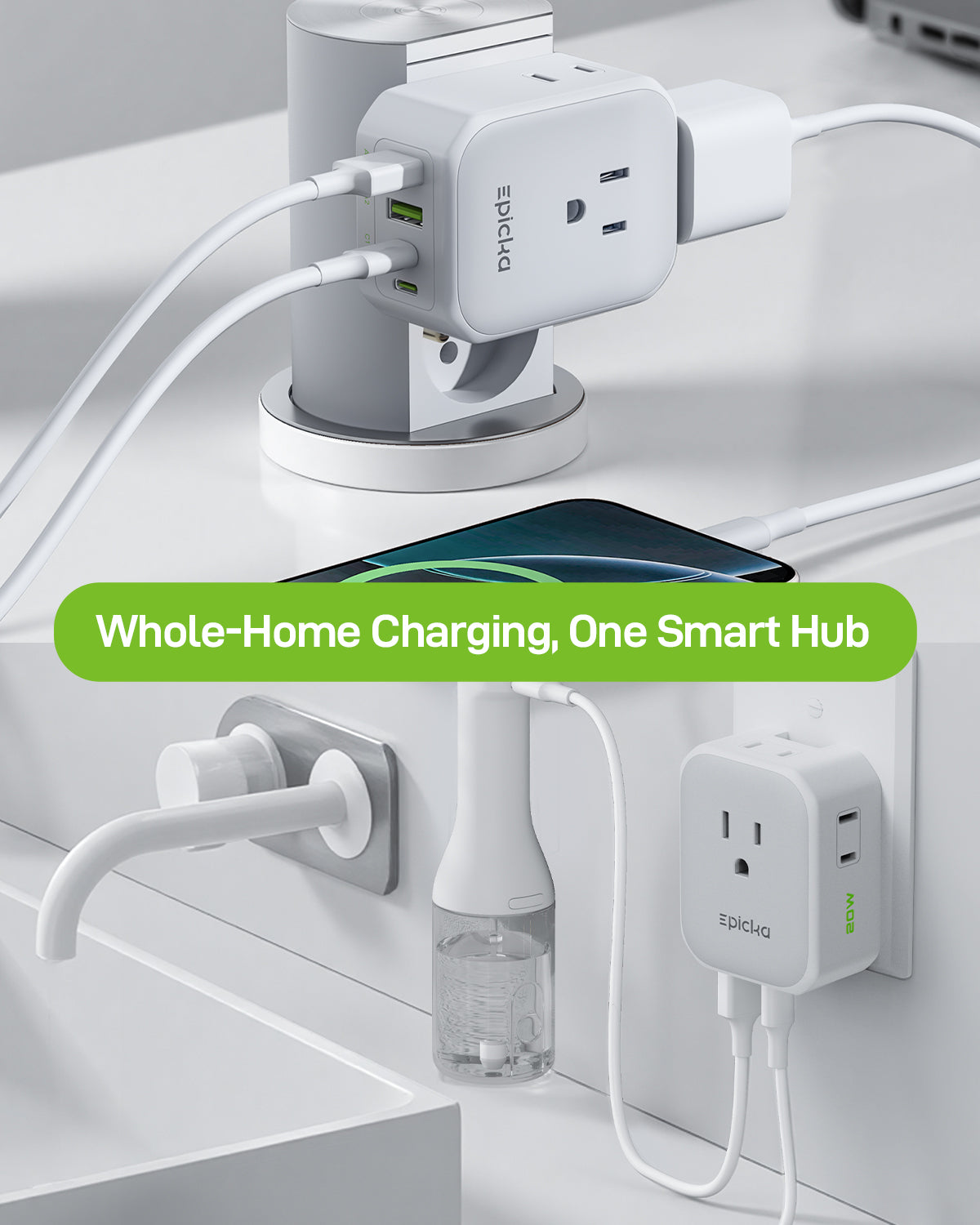 Hybrid 8-in-1 Abroad Travel Adapter with 20W Fast Charging