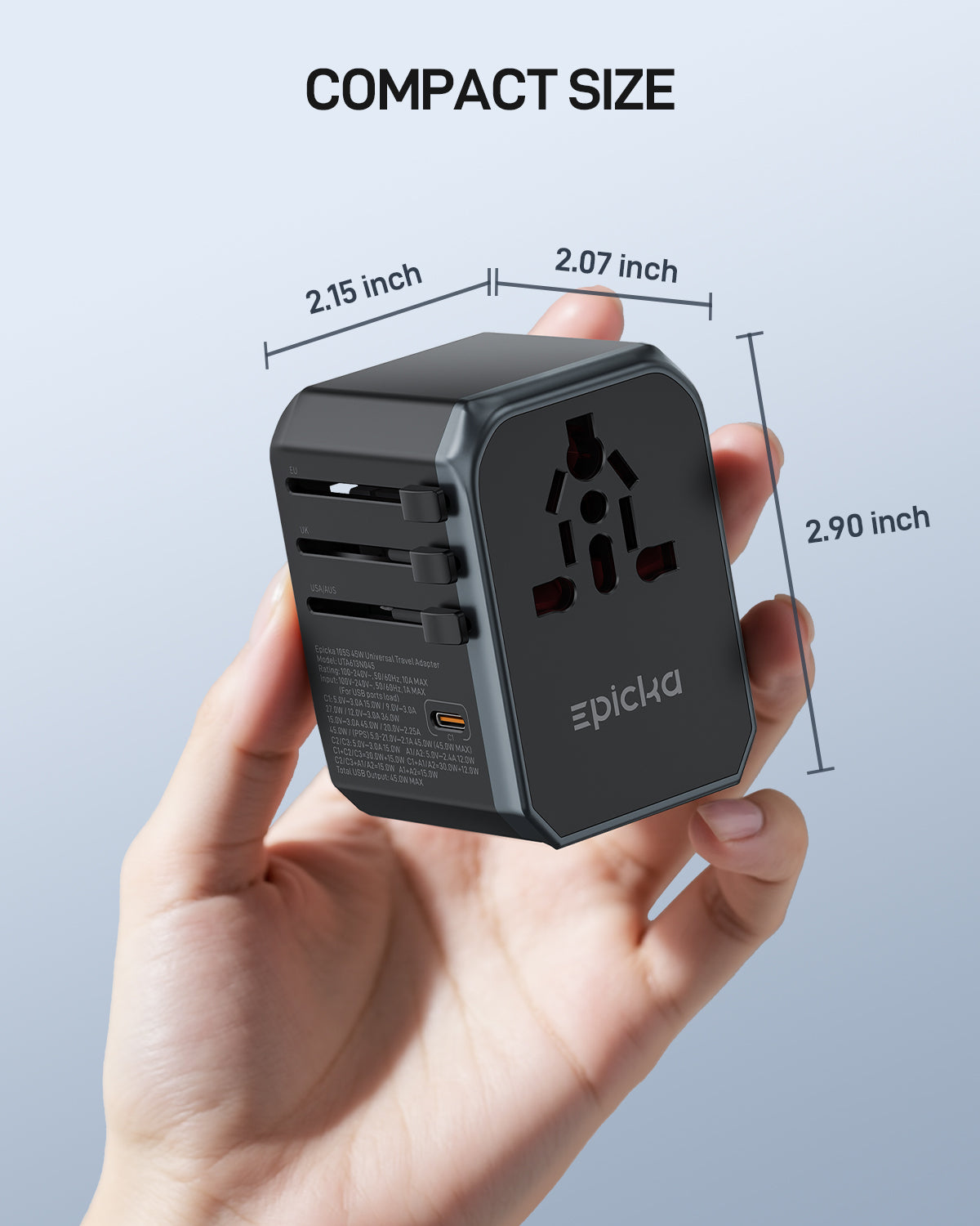 TA-105S GaN 45W Fast Charging Universal Travel Adapter