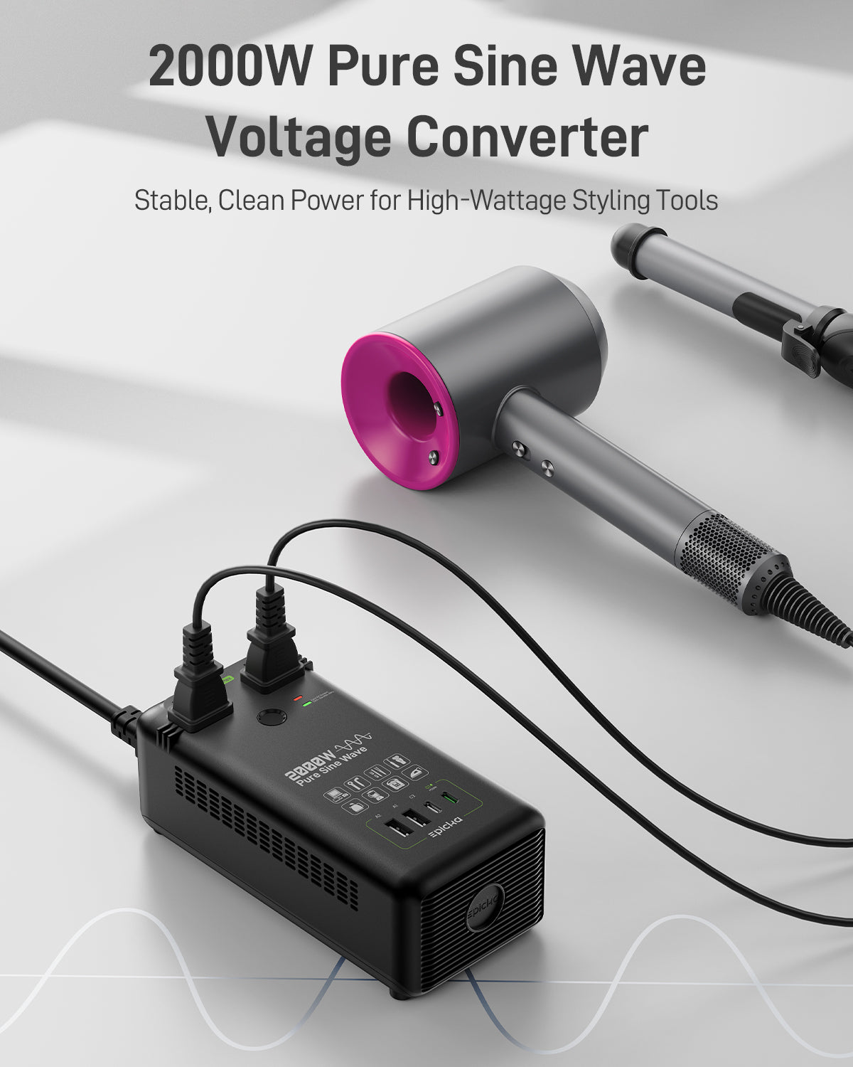 EPICKA 2000W Pure Sine Wave Voltage Converter