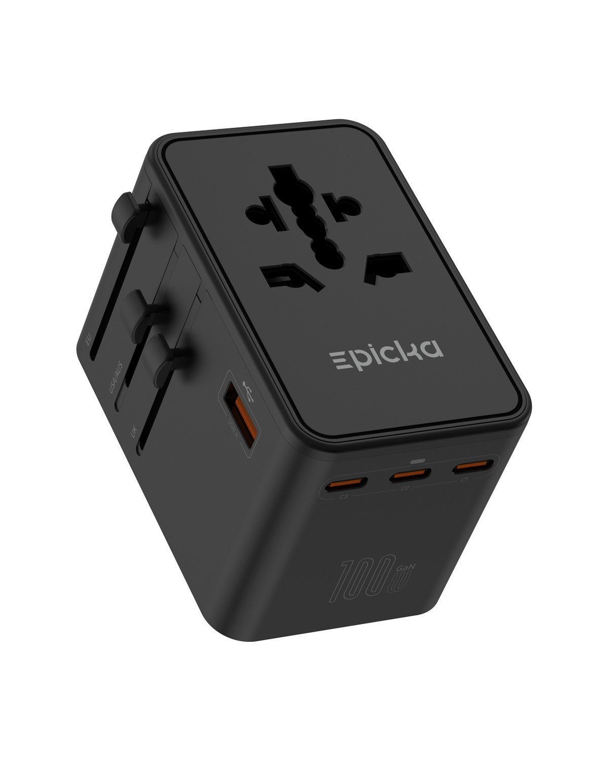 Epicka TA-204 High-Power Universal Travel Adapter (GaN 100W, 6 Ports)