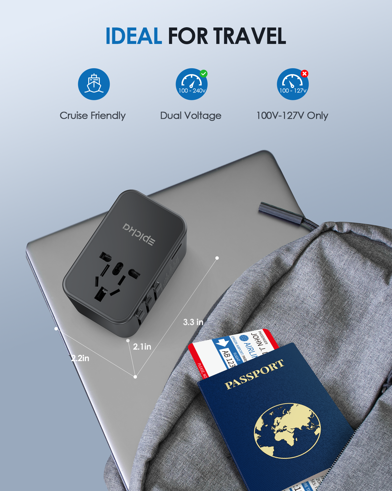 TA-105 Max Universal-Reiseadapter GaN 75 W Schnellladung