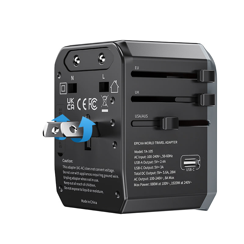 universal international travel power plug adapter