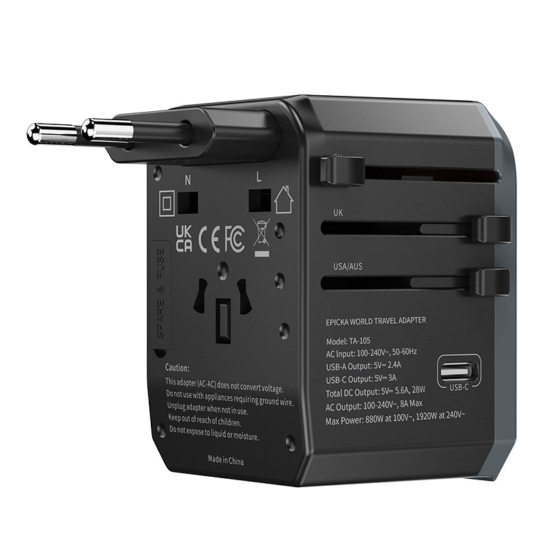 universal international travel power plug adapter