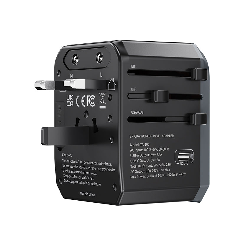 universal international travel power plug adapter