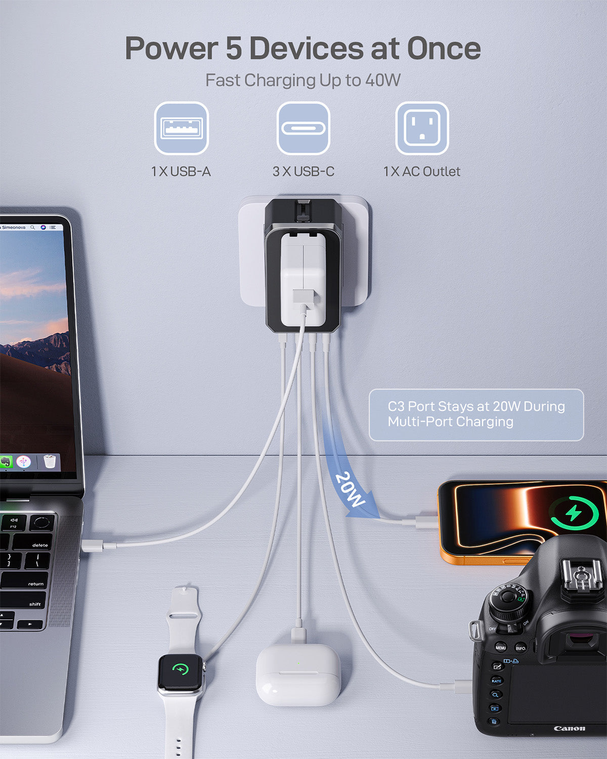 Air 40W Universal Travel Adapter