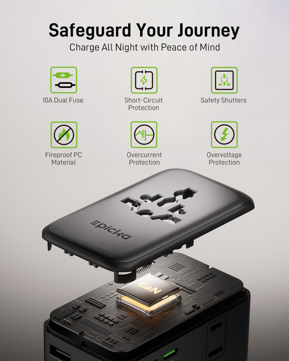 Pulse Air Series Universal Travel Adapter (25W/45W, 6 Ports)