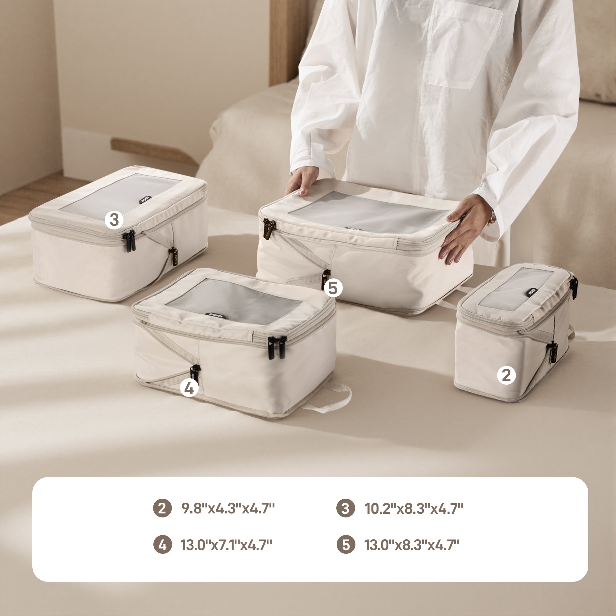 TripCozy Mesh Compression Packing Cubes