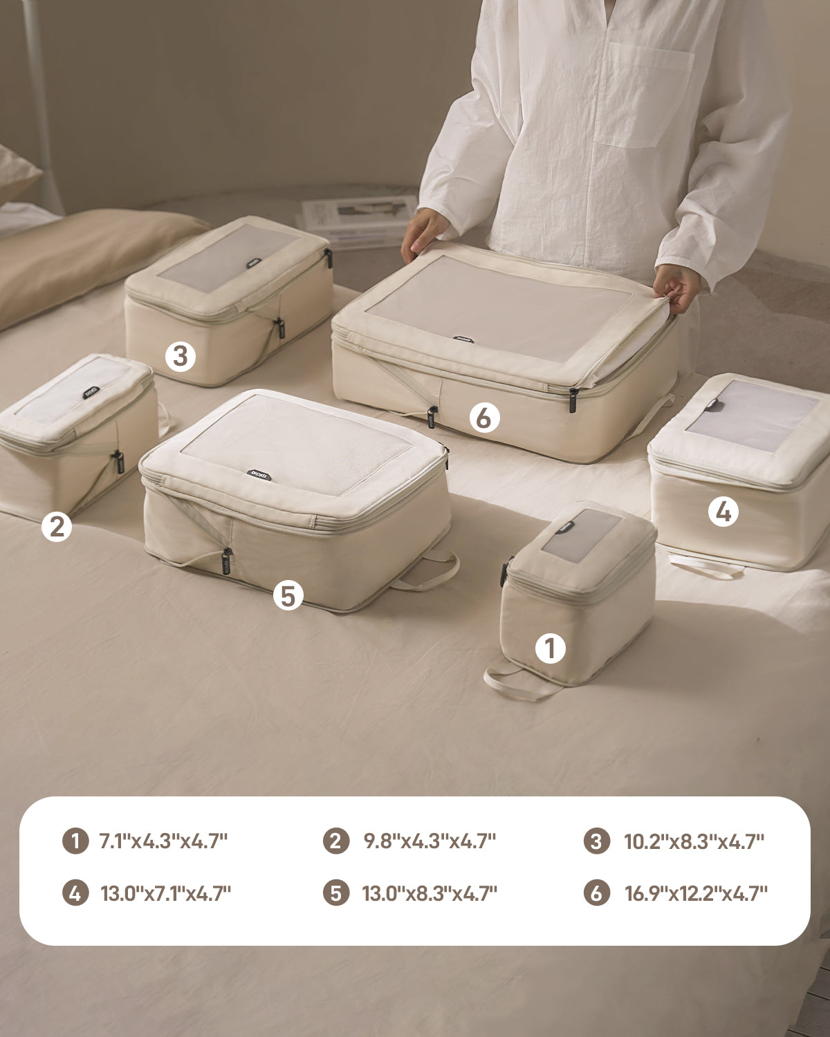 TripCozy Mesh Compression Packing Cubes