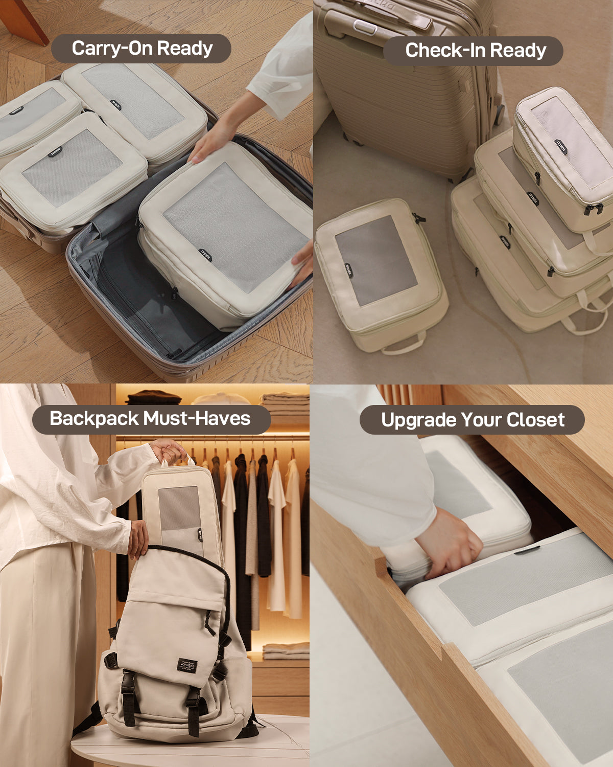 TripCozy Mesh Compression Packing Cubes