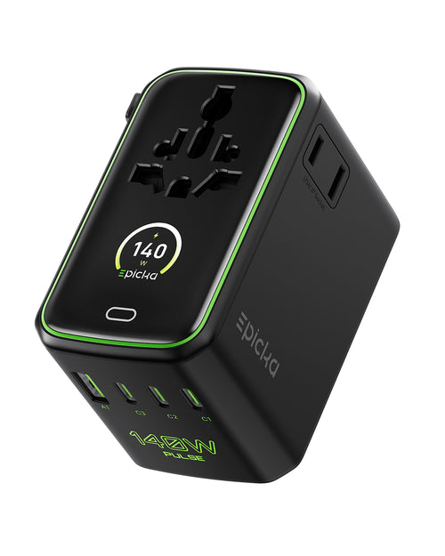 Epicka Pulse Duo 140W Fast Charging Universal Travel Adapter (GaN 140W, 6-Ports)