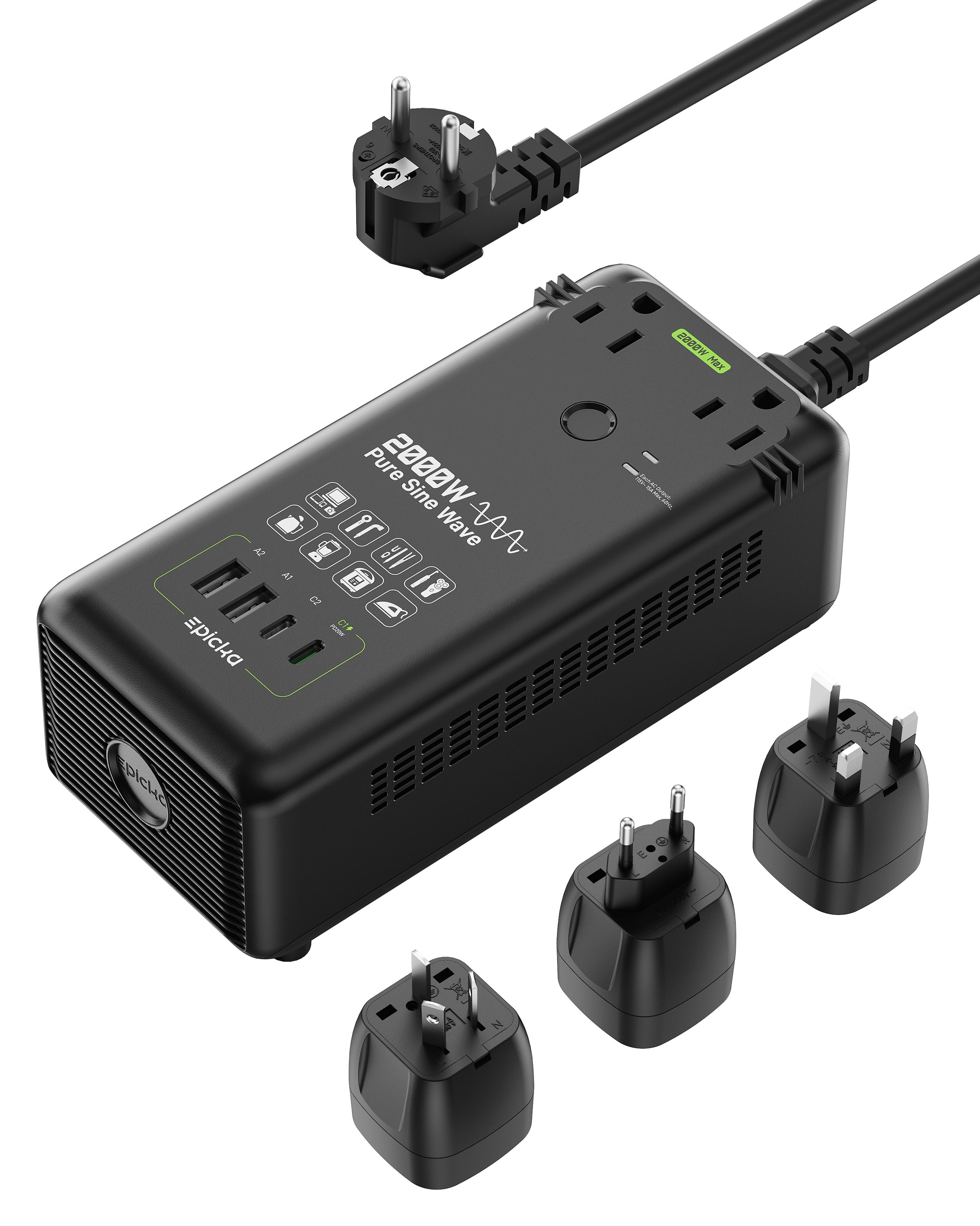 EPICKA 2000W Pure Sine Wave Voltage Converter