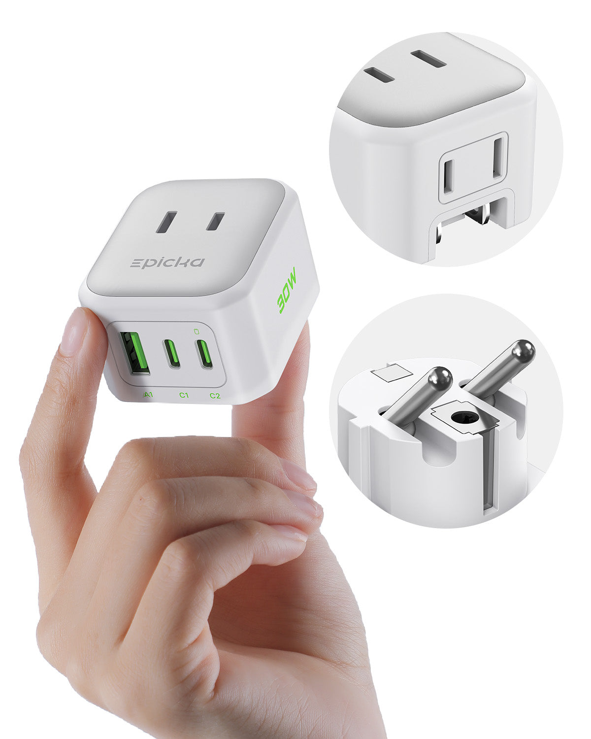 Hybrid Mini 30W Fast Charging Travel Adapter
