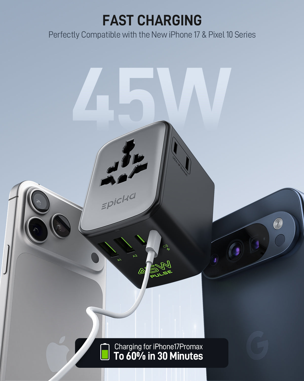 Pulse 45W Duo Universal Travel Adapter