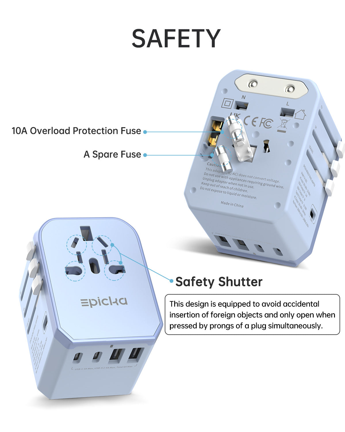 TA-105C Universal Travel Adapter (10A)