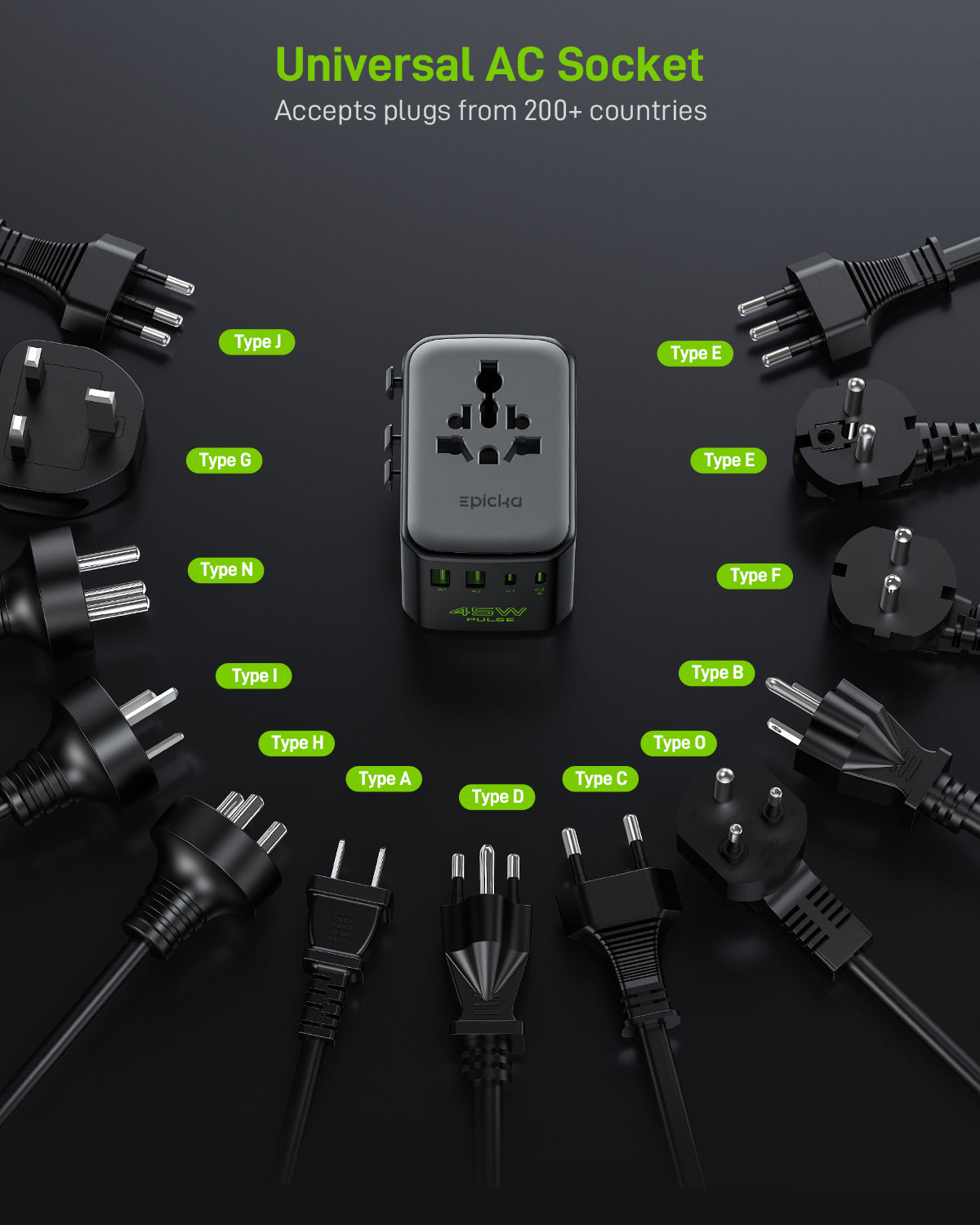 Pulse 45W Duo Universal Travel Adapter