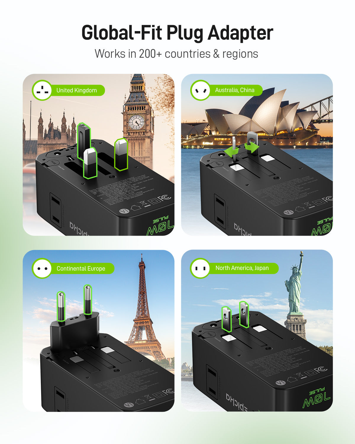 Epicka Pulse Ultra 70W Universal Travel Adapter (Pre-sale)