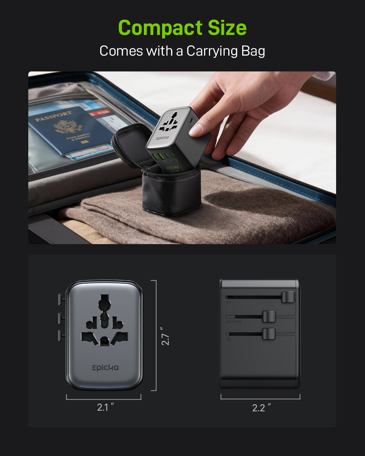 Pulse 65W Duo Universal Travel Adapter