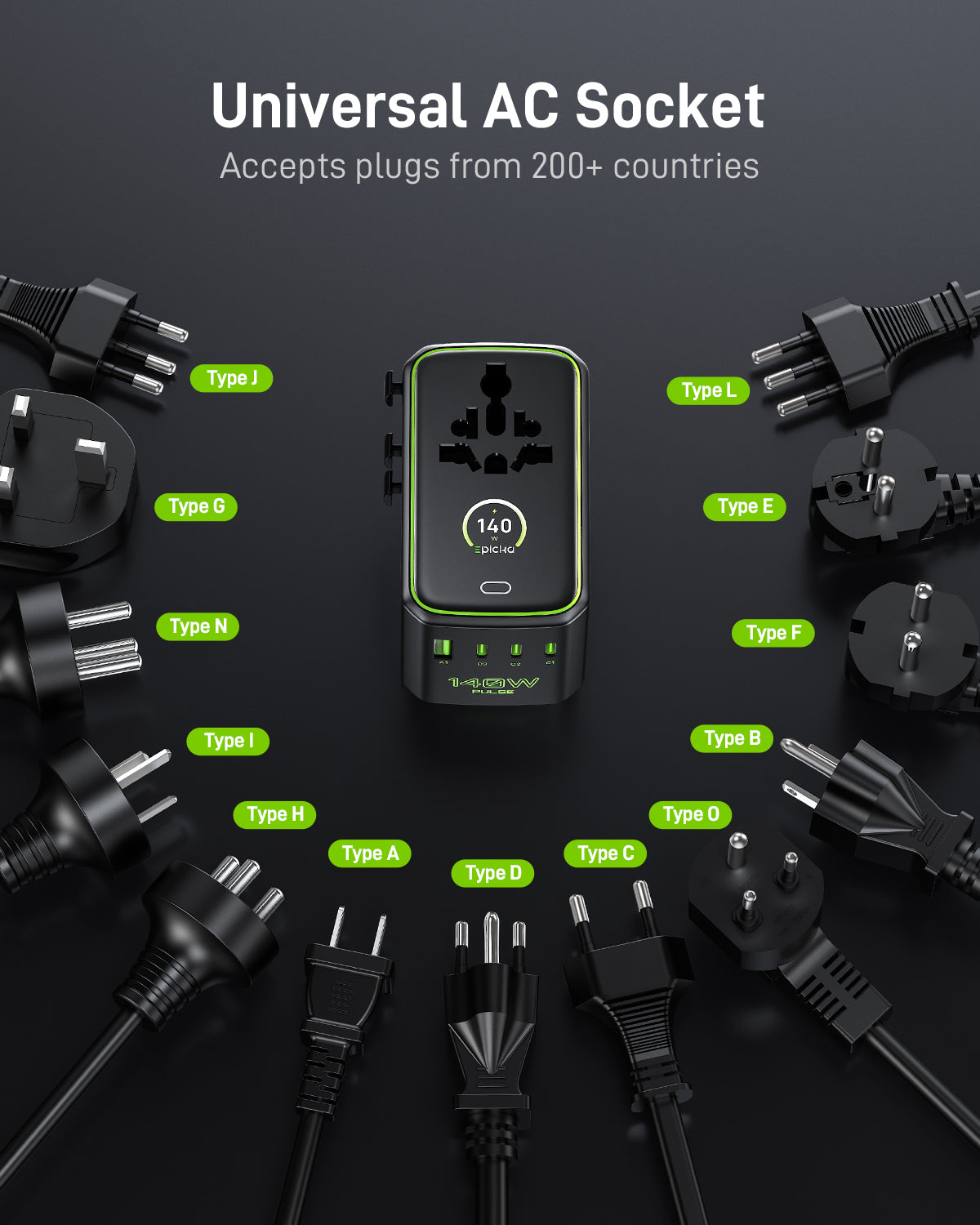 Pulse Duo 140W Universal Travel Adapter (Pre-Sale Shipment in early June)