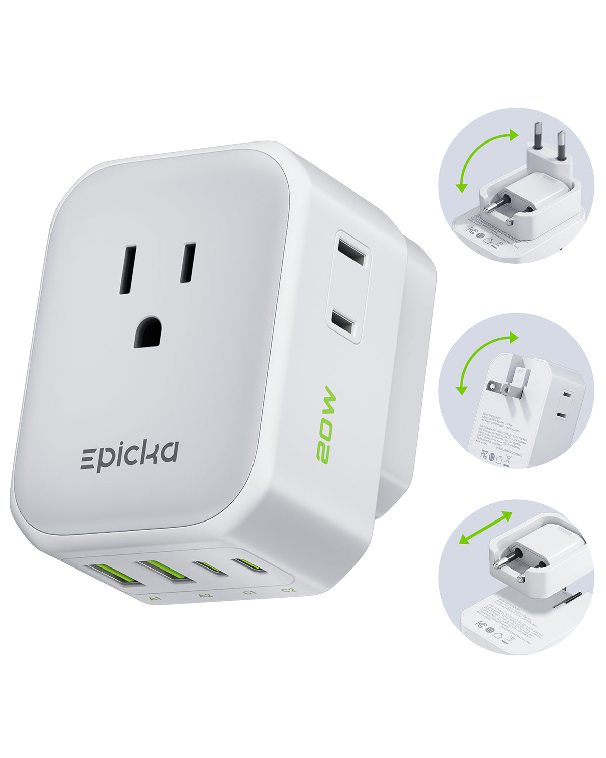 Hybrid 8-in-1 Abroad Travel Adapter with 20W Fast Charging (Pre-sale ships after the 18th)