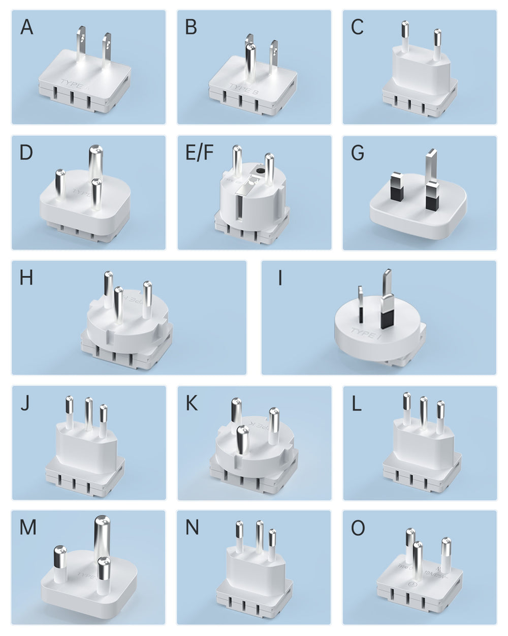 Removable Adapter Type Epicka X232 Interchangeable Travel Adapter